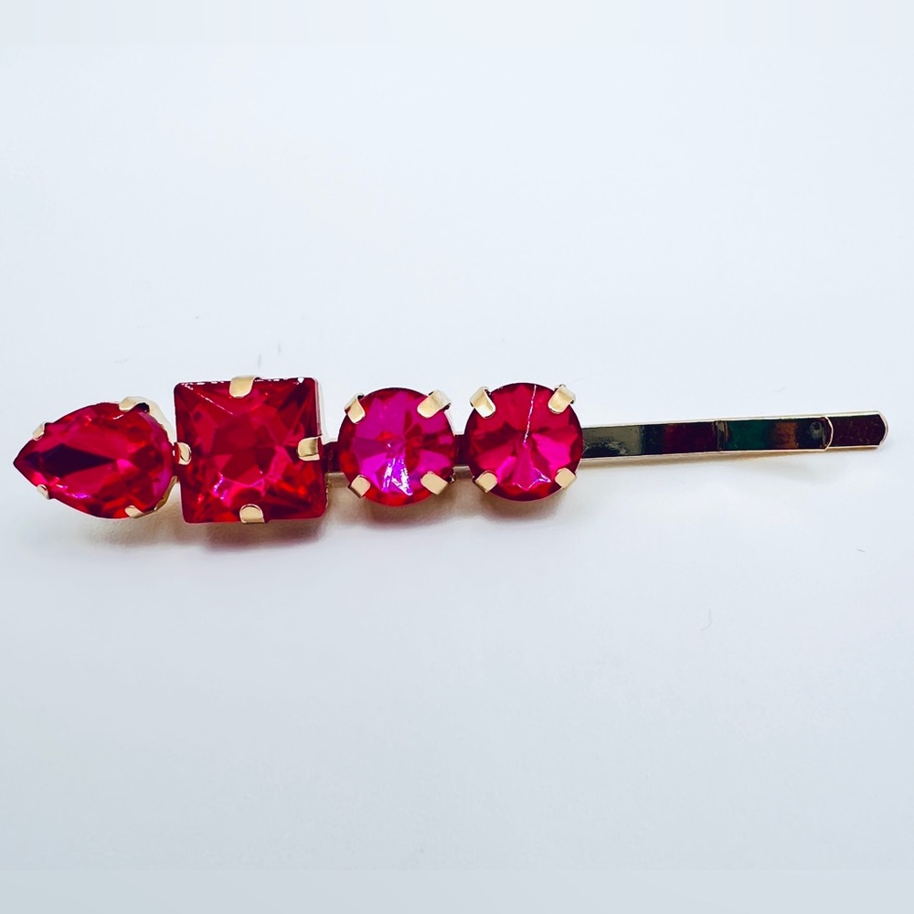 Fuchsia  Pink Rhinestone Bobby Pin New